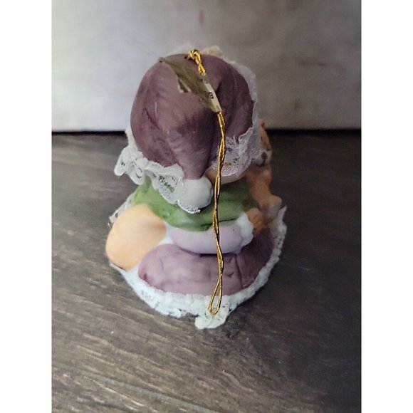 Jasco Caring Critters Chimer Ornament Bisque Porcelain Cat Mom Kitten Taiwan Vtg - Picture 2 of 9